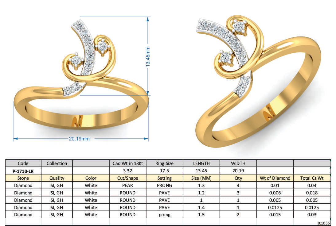 3D Jewelry Design Set Files STL 3DM P-1710