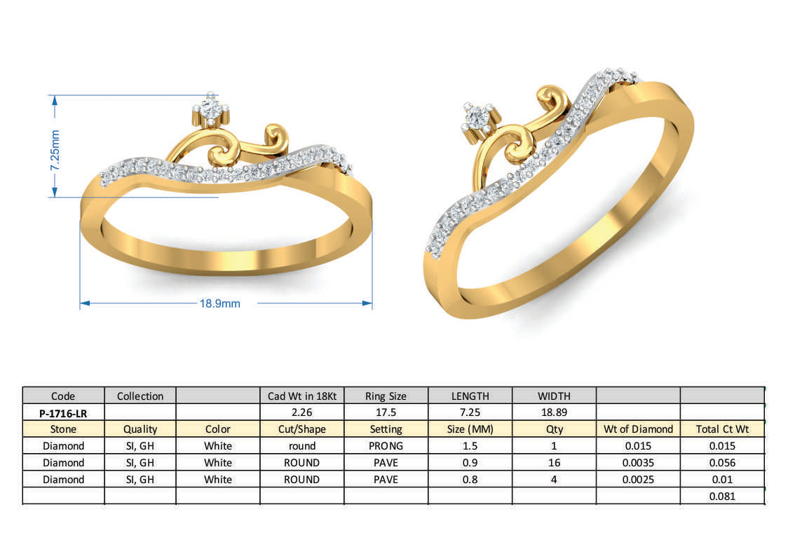 3D Jewelry Design Set Files STL 3DM P-1716