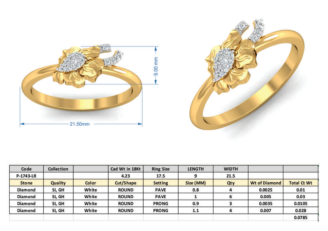 3D Jewelry Design Set Files STL 3DM P-1743