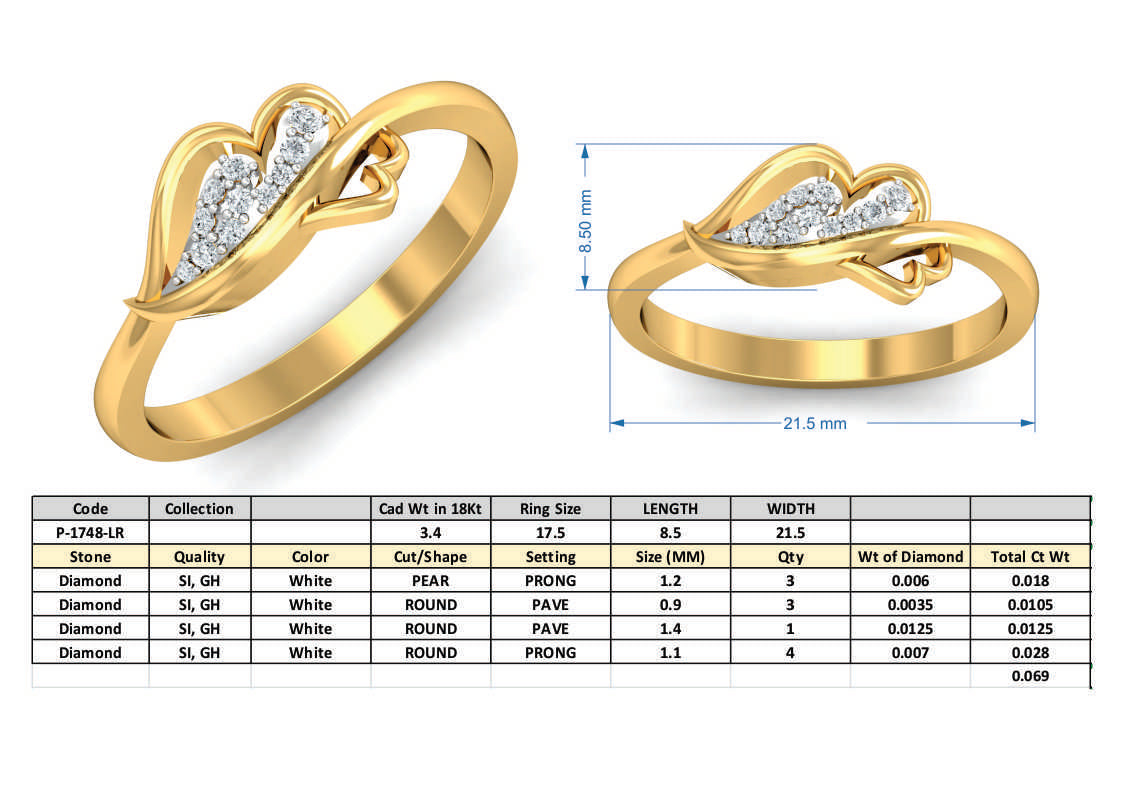 3D Jewelry Design Set Files STL 3DM P-1748