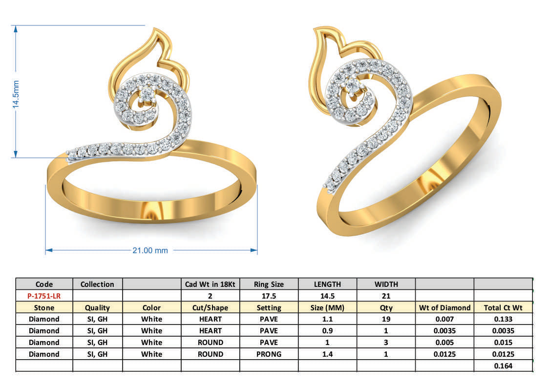 3D Jewelry Design Set Files STL 3DM P-1751 ER