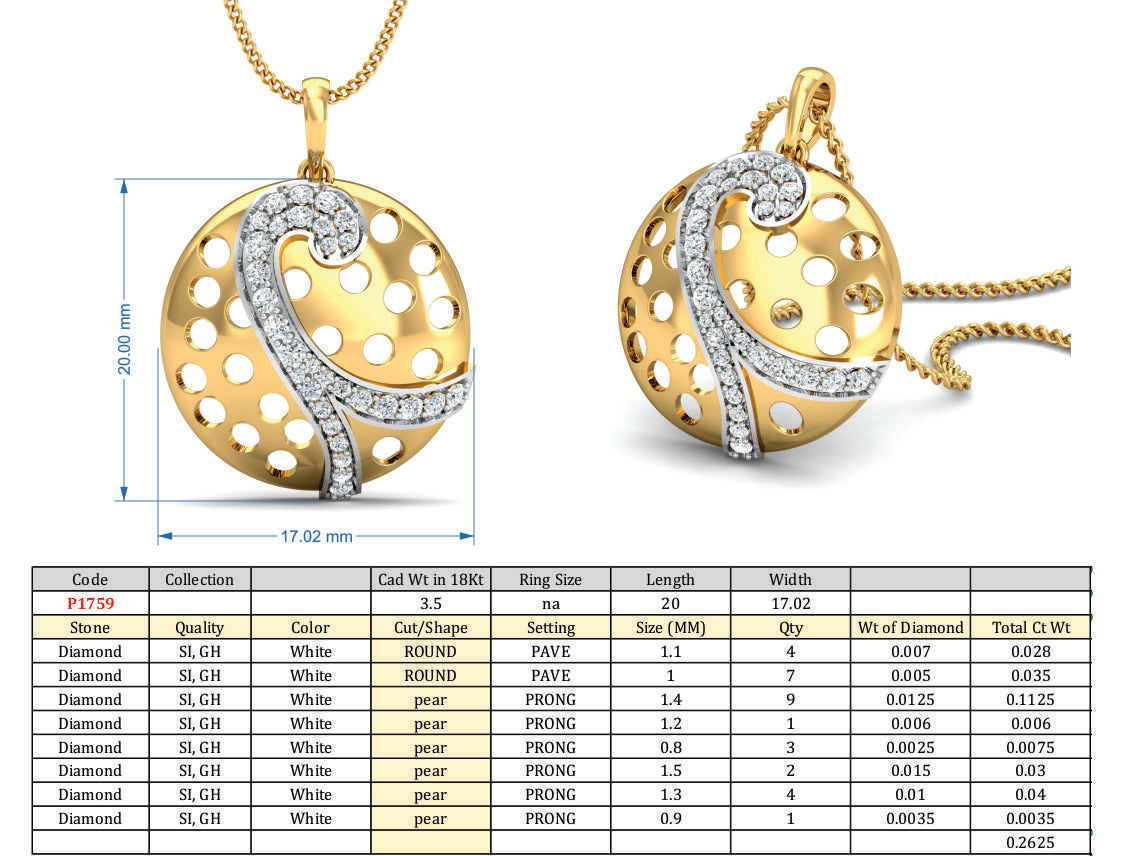 3D Jewelry Design Set Files STL 3DM P-1759