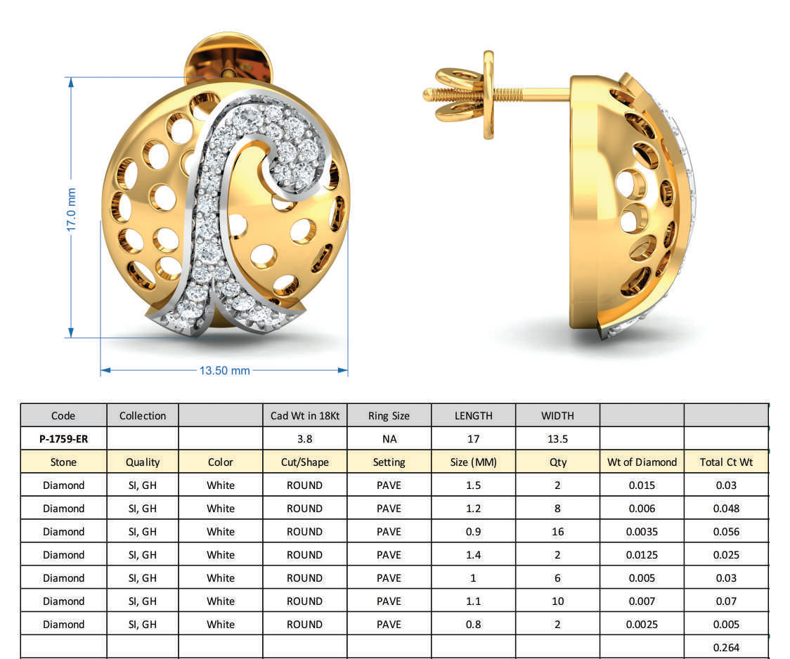 3D Jewelry Design Set Files STL 3DM P-1759