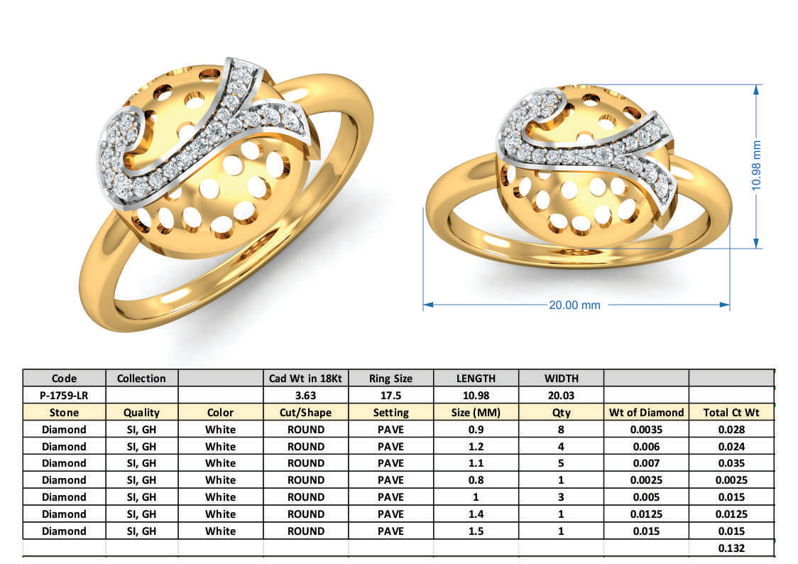 3D Jewelry Design Set Files STL 3DM P-1759