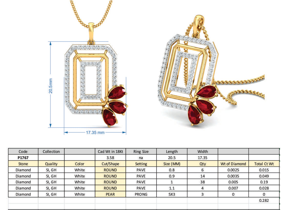 3D Jewelry Design Set Files STL 3DM P-1767