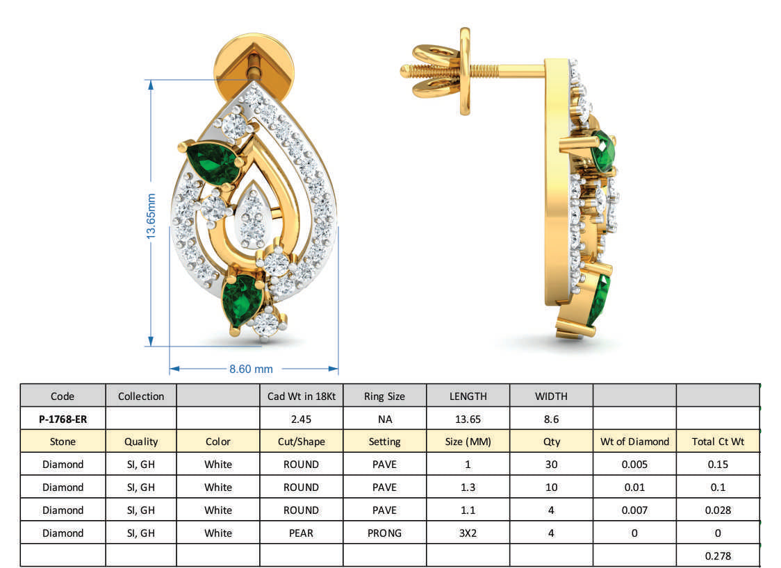 3D Jewelry Design Set Files STL 3DM P-1768