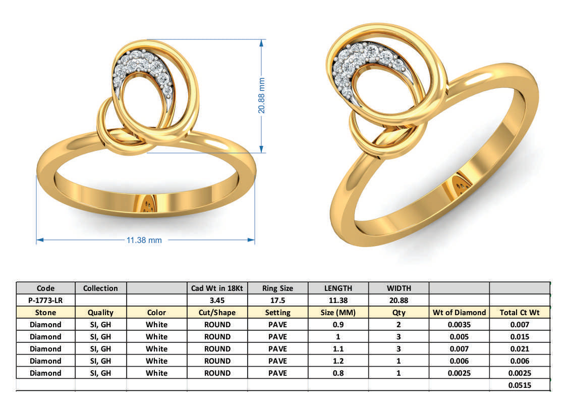 3D Jewelry Design Set Files STL 3DM P-1773