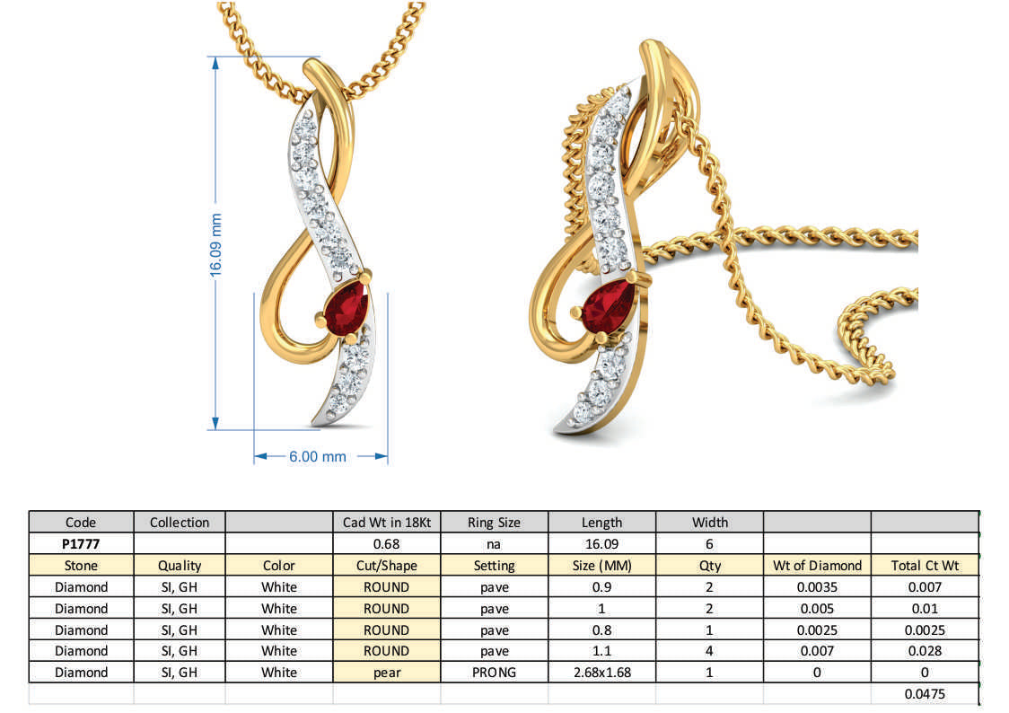 3D Jewelry Design Set Files STL 3DM JCAD P-1777