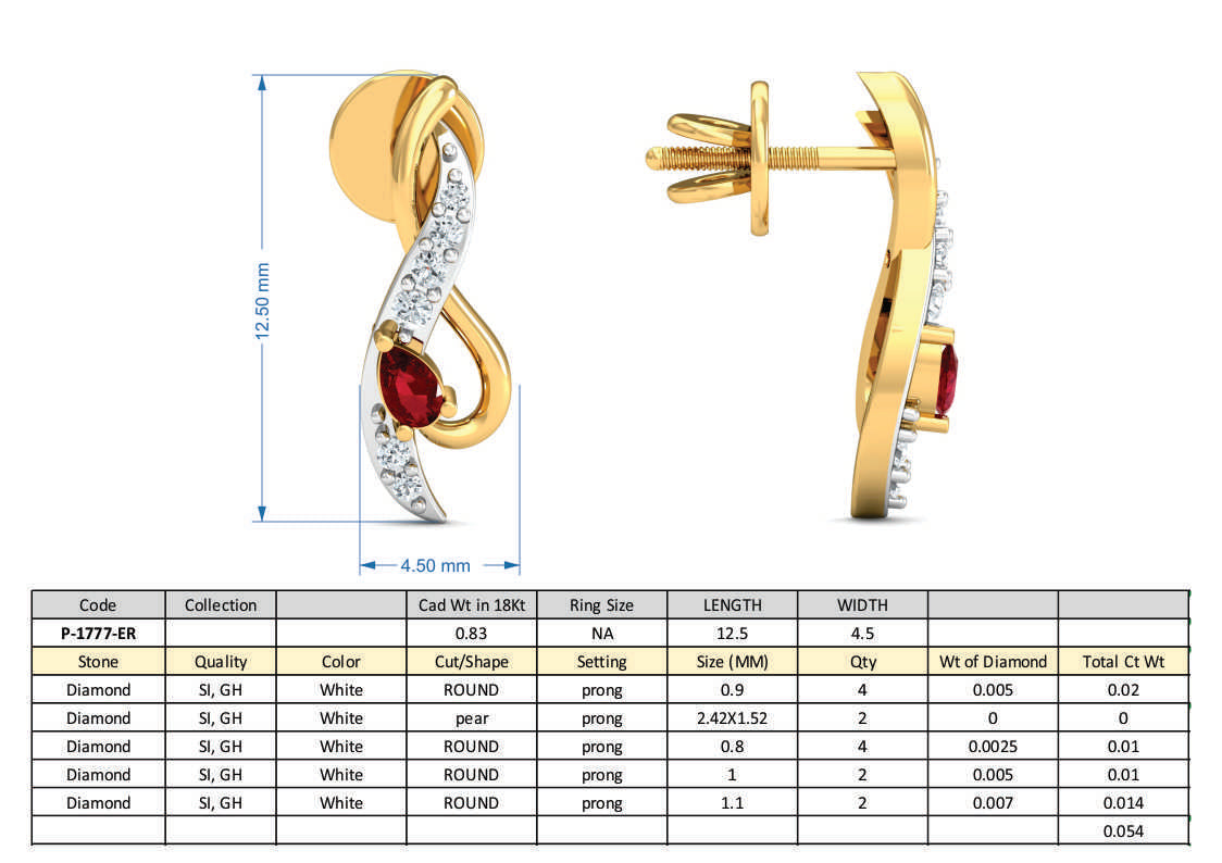 3D Jewelry Design Set Files STL 3DM JCAD P-1777