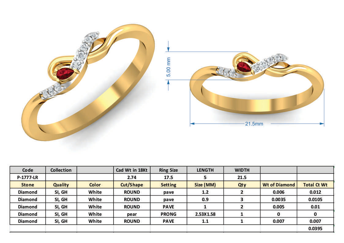 3D Jewelry Design Set Files STL 3DM JCAD P-1777