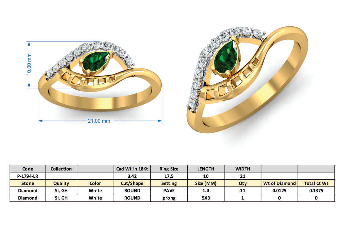 3D Jewelry Design Set Files STL 3DM P-1794