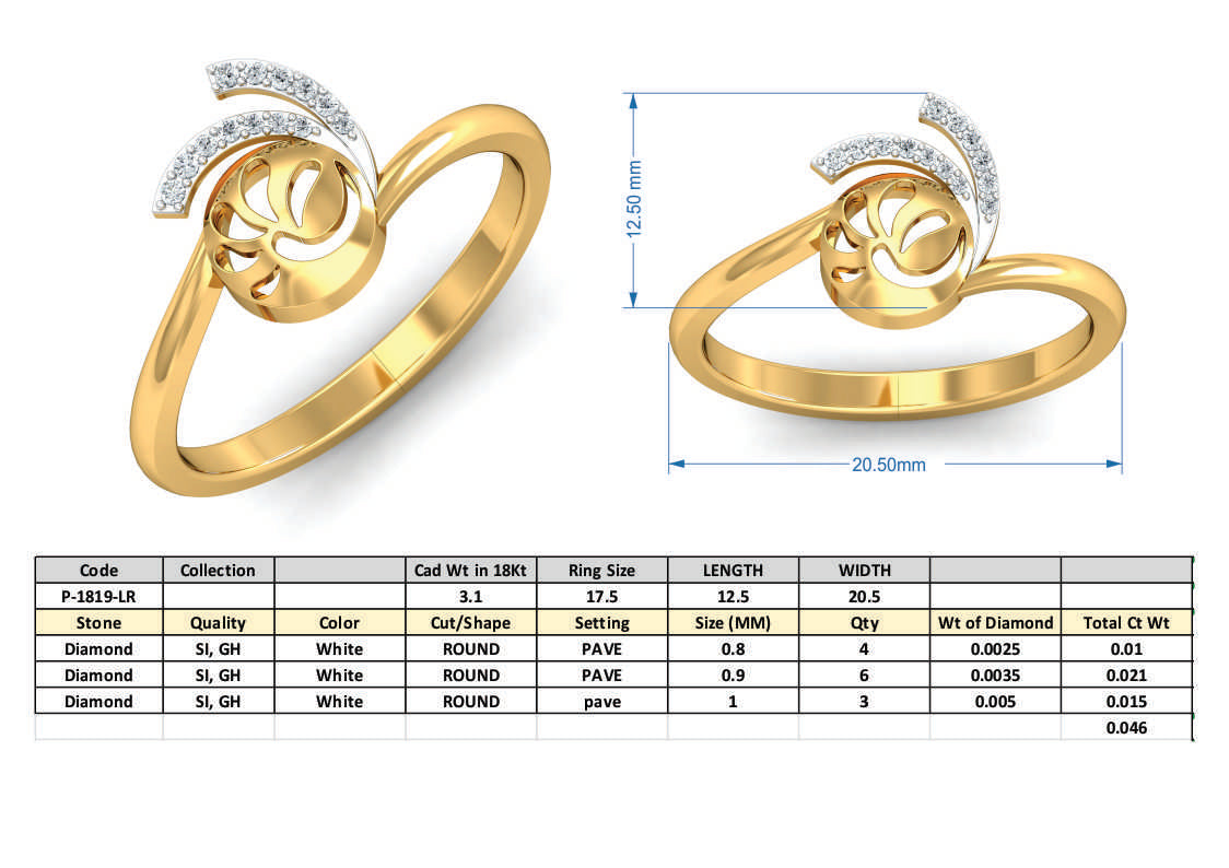 3D Jewelry Design Set Files STL 3DM P-1819