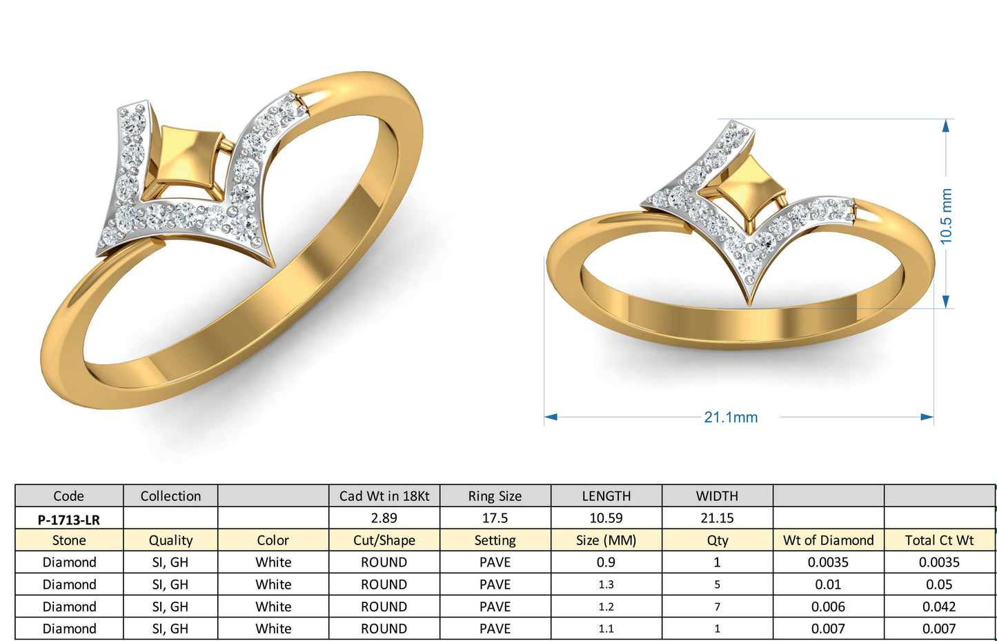 3D Jewelry Design Set Files STL 3DM P-1713