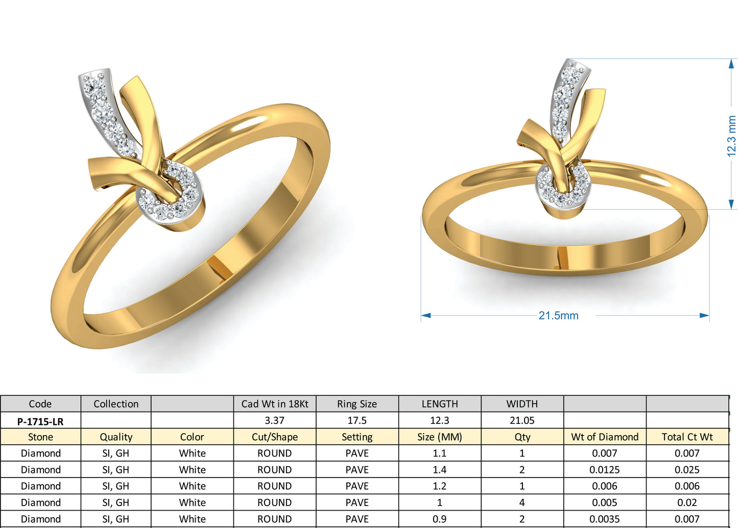 3D Jewelry Design Set Files STL 3DM P-1715