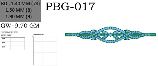 3D Jewelry Files Bracelet Model 3DM STL PBG-017 DIA