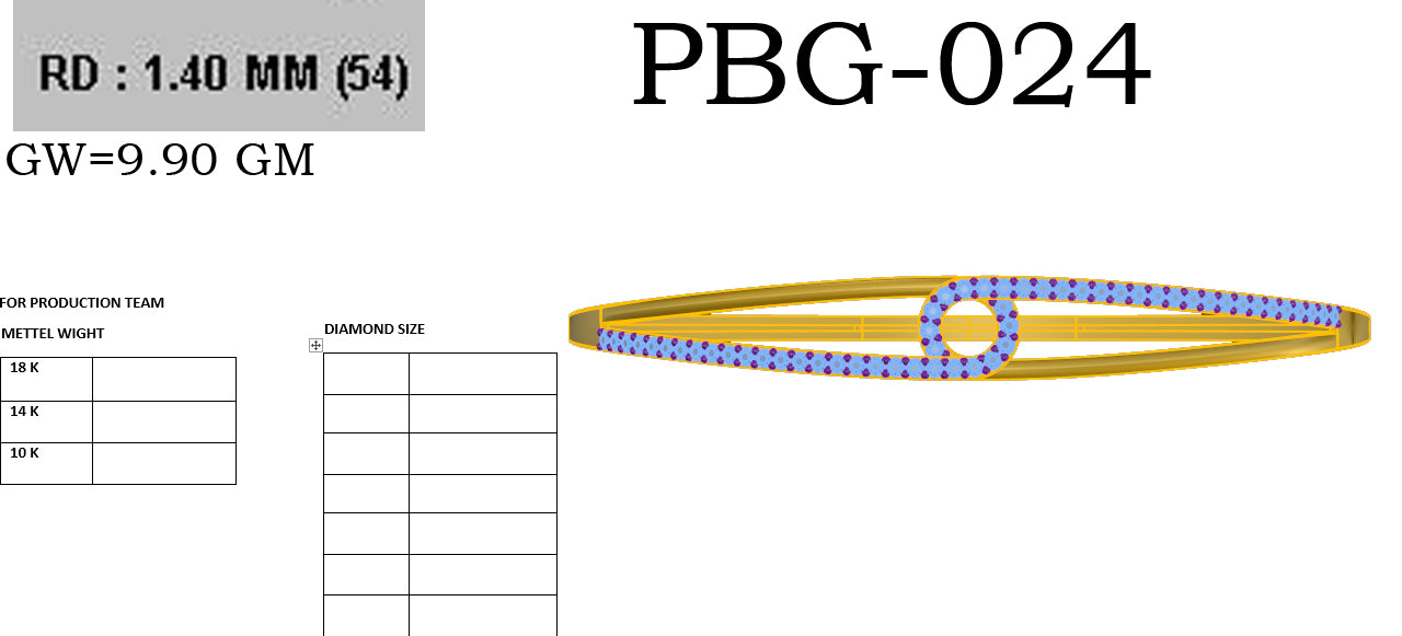 3D Jewelry Files Bracelet Model 3DM STL PBG-024 DIA