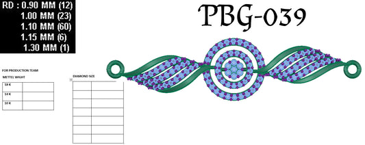 3D Jewelry Files Bracelet Model 3DM STL PBG-039-DIA