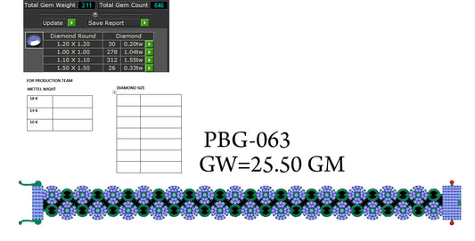 3D Jewelry Files Bracelet Model 3DM STL PBG-063 DIA