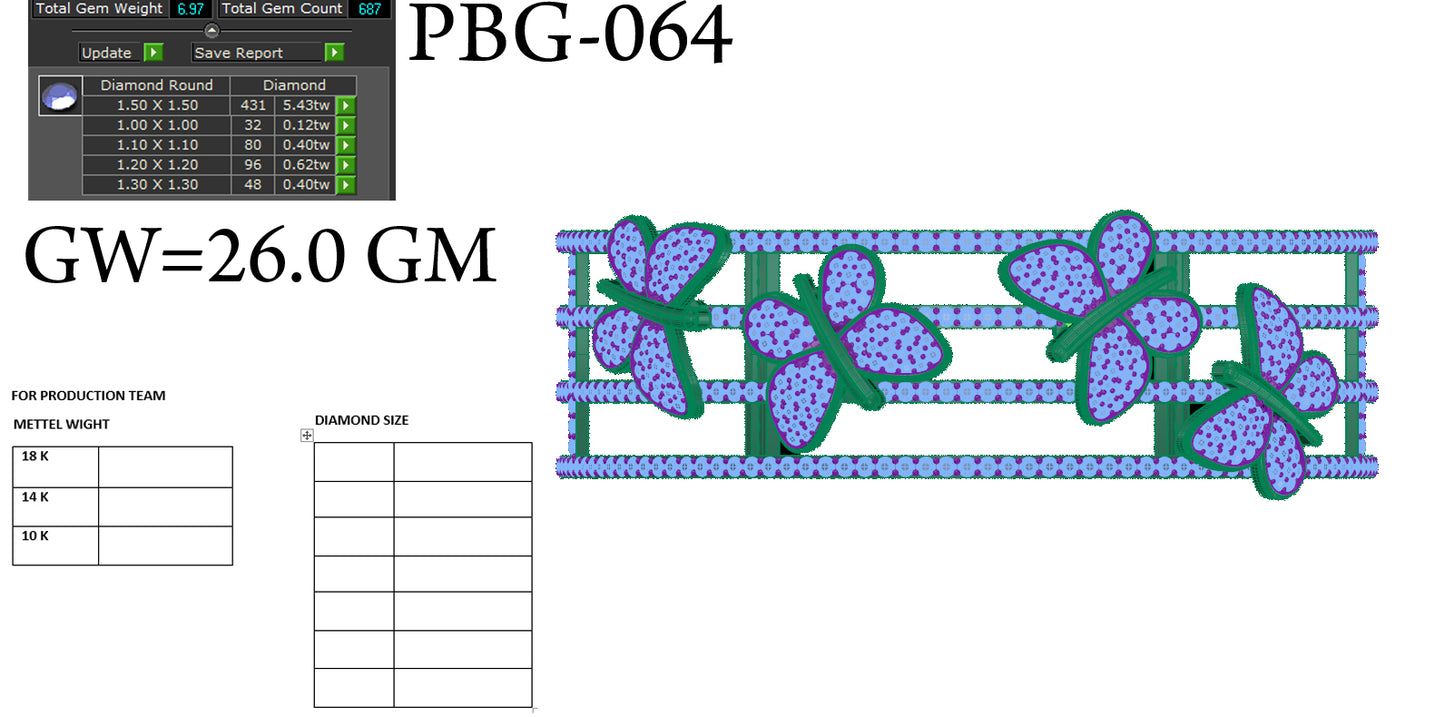 3D Jewelry Files Bracelet Model 3DM STL PBG-064 DIA