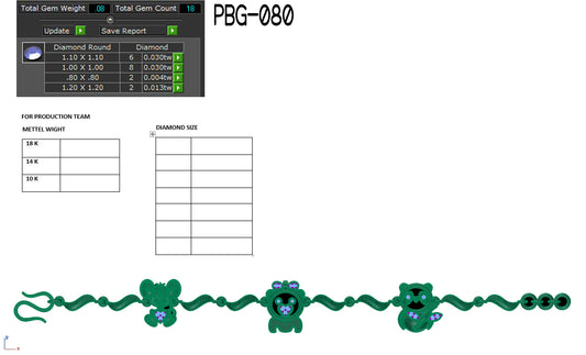 3D Jewelry Files Bracelet Model 3DM STL PBG-080 DIA