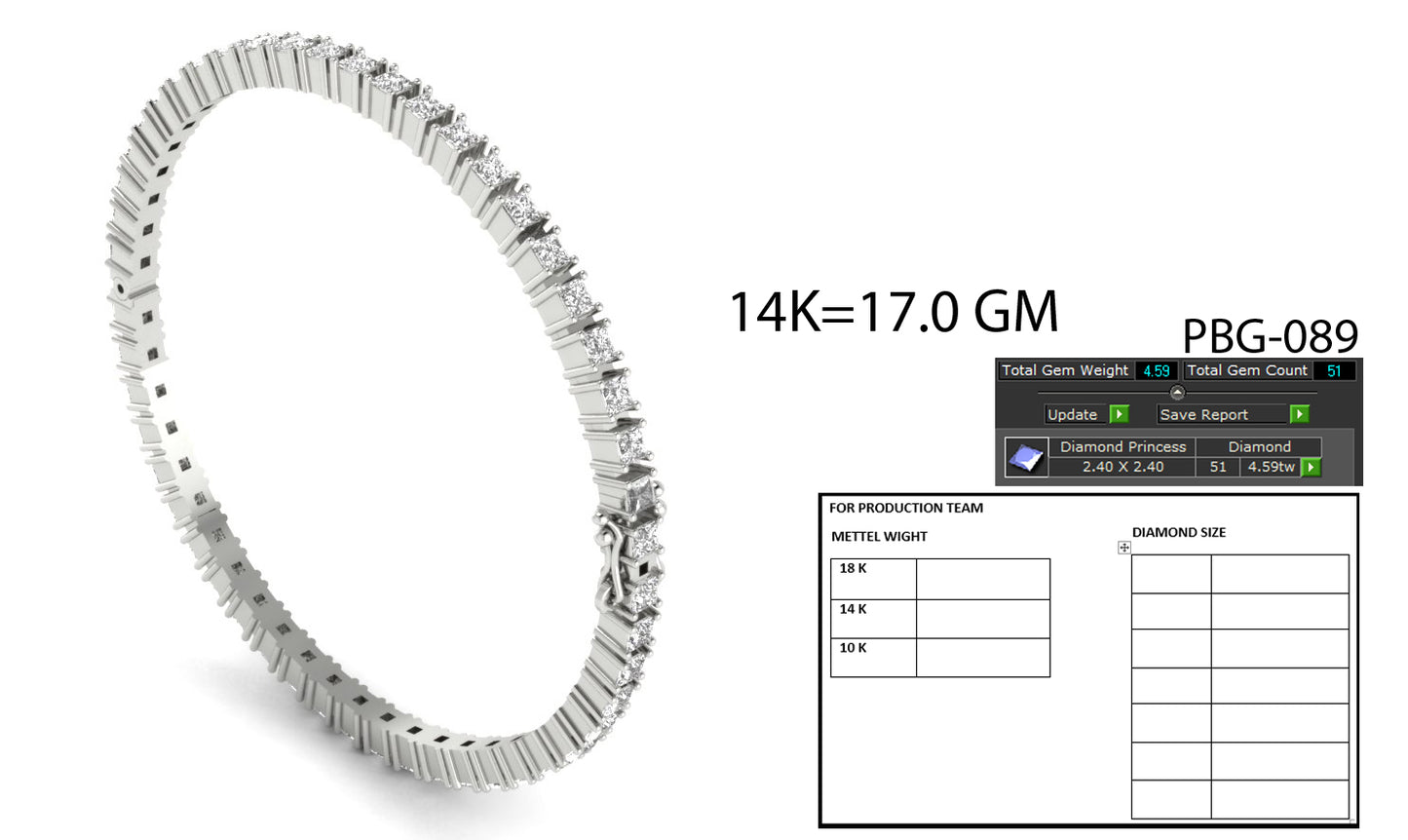 3D Jewelry Files Bracelet Model 3DM STL PBG-089 DIA