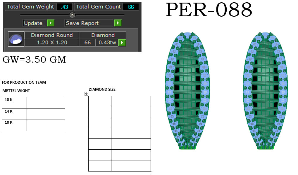 3D Jewelry Files Earring Model 3DM STL PER-088 DIA