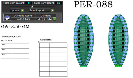 3D Jewelry Files Earring Model 3DM STL PER-088 DIA