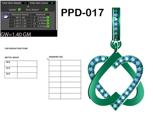3D Jewelry Files Pendant Model 3DM PPD-017 DIA