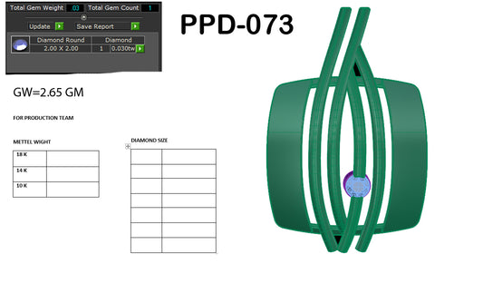 3D Jewelry Files Pendant Model 3DM PPD-073 DIA