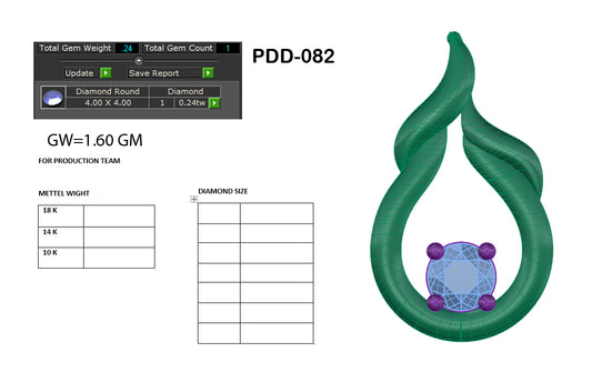 3D Jewelry Files Pendant Model 3DM PPD-082 DIA