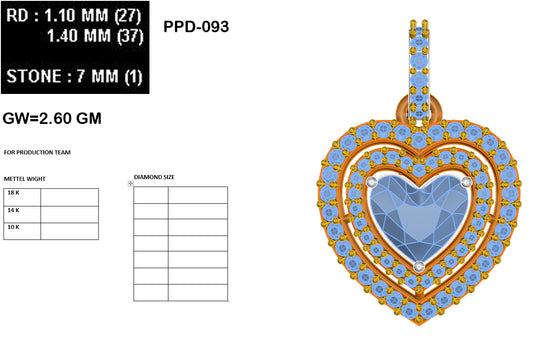 3D Jewelry Files Pendant Model 3DM PPD-093 DIA