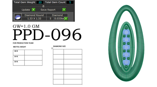 3D Jewelry Files Pendant Model 3DM PPD-096 DIA
