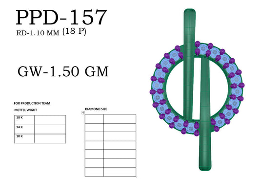 3D Jewelry Files Pendant Model 3DM PPD-157-DIA