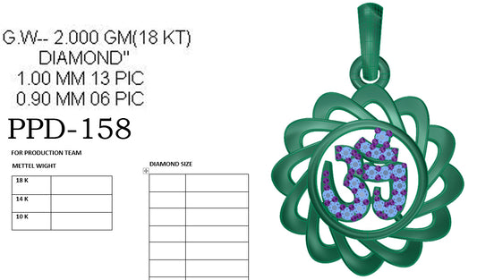 3D Jewelry Files Pendant Model 3DM PPD-158-DIA