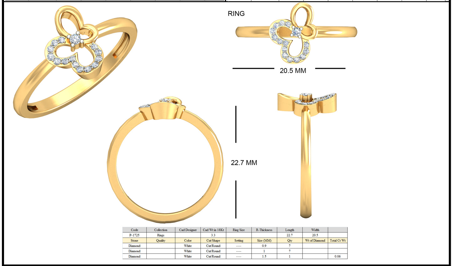 3D Jewelry Files Ring Model 3DM STL P-1725R