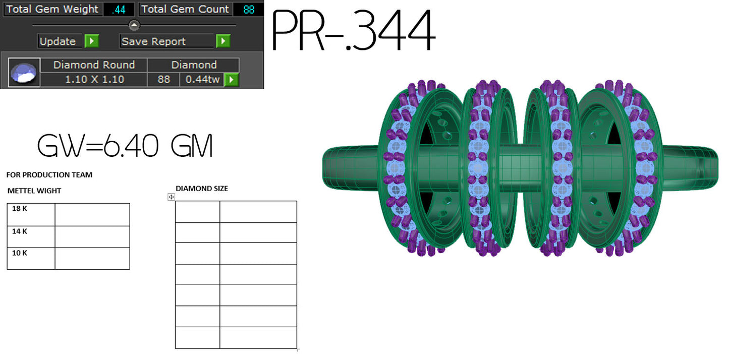 3D Jewelry Files Ring Model 3DM STL PR-344 DIA