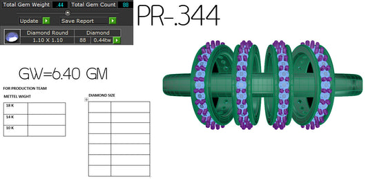 3D Jewelry Files Ring Model 3DM STL PR-344 DIA
