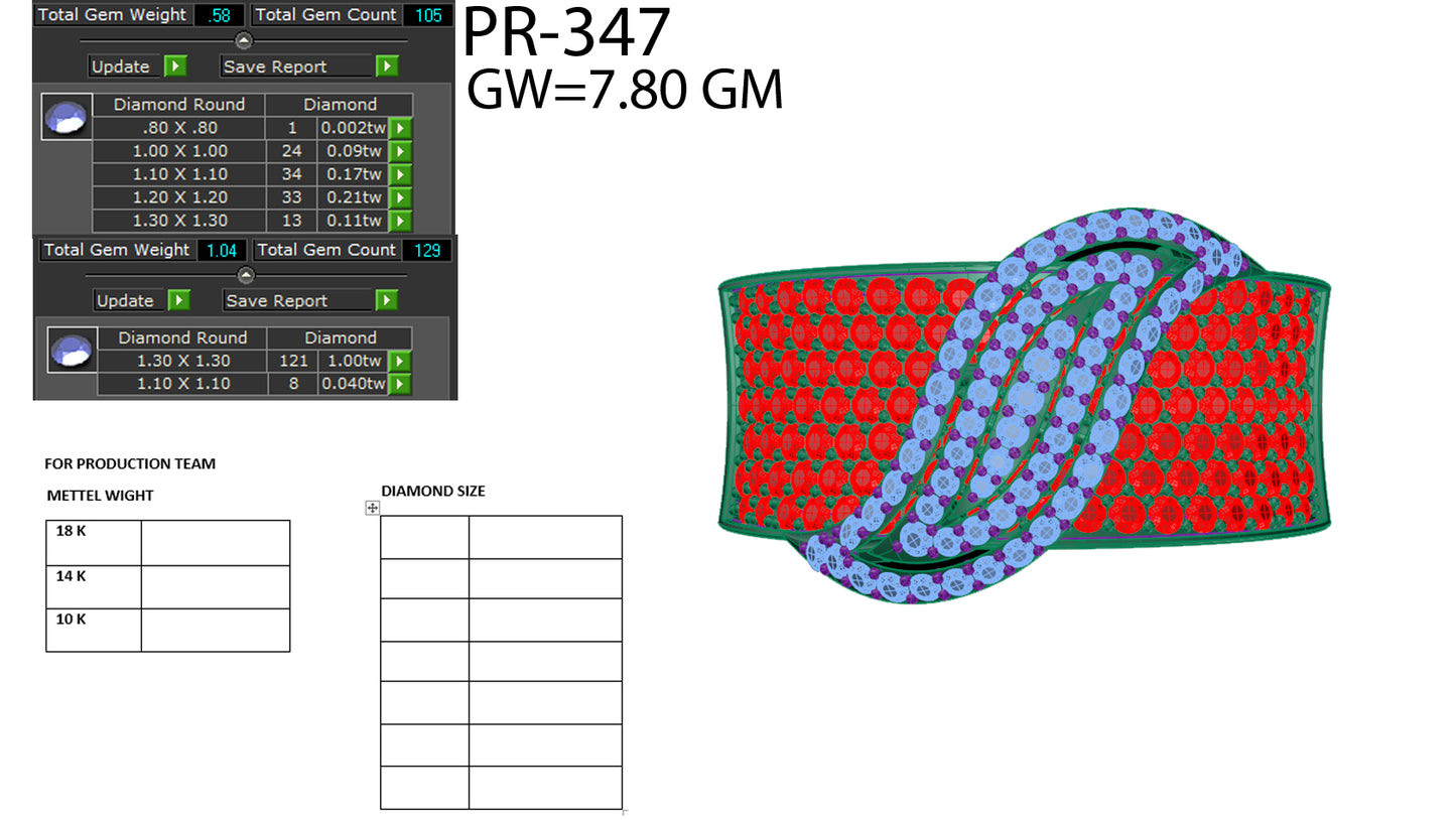 3D Jewelry Files Ring Model 3DM STL PR-347-DIA