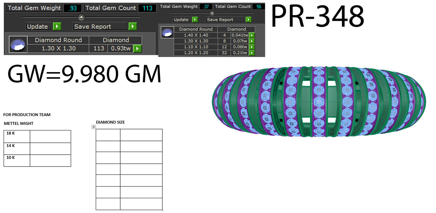 3D Jewelry Files Ring Model 3DM STL PR-348-DIA