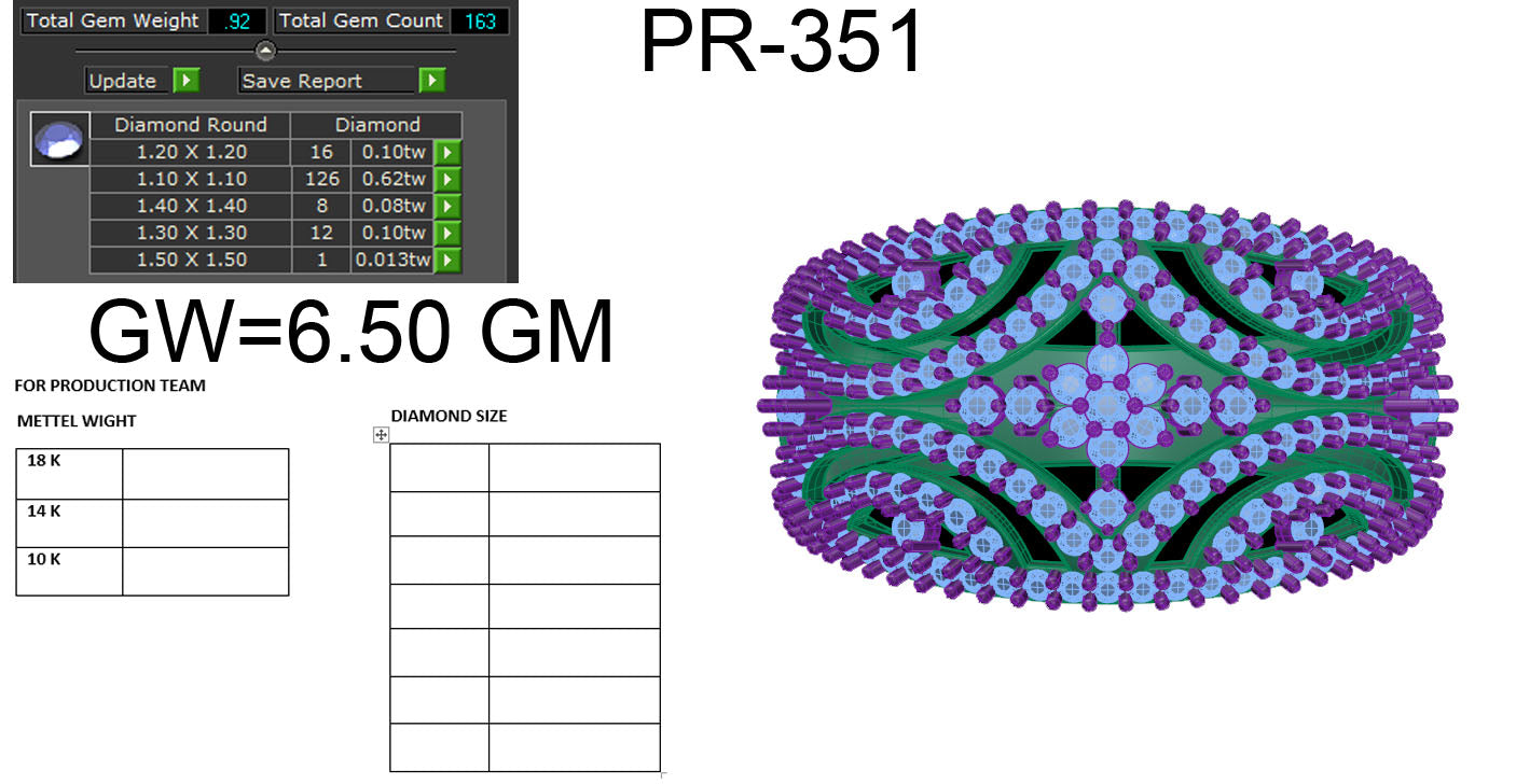 3D Jewelry Files Ring Model 3DM STL PR-351 DIA