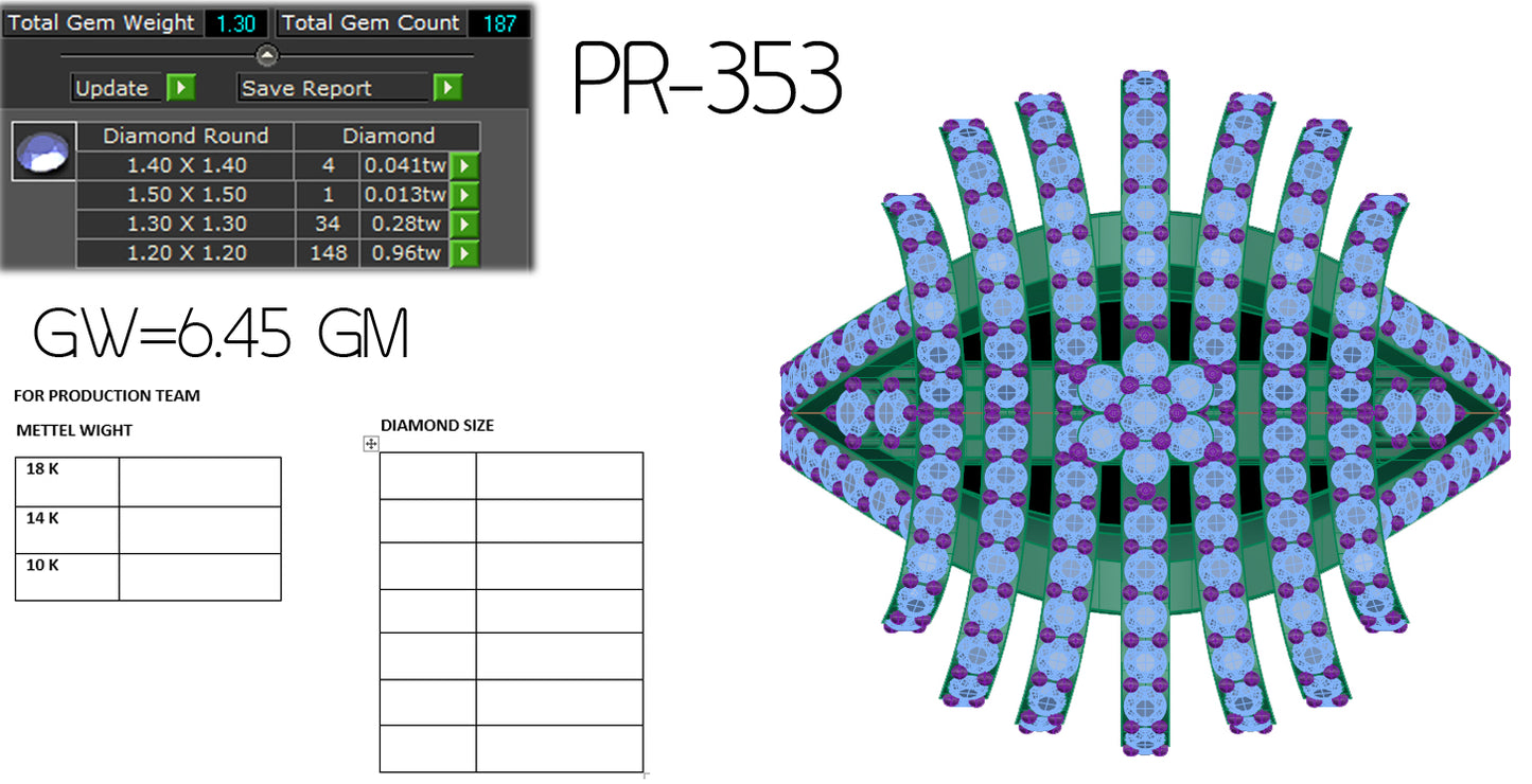 3D Jewelry Files Ring Model 3DM STL PR-353-DIA