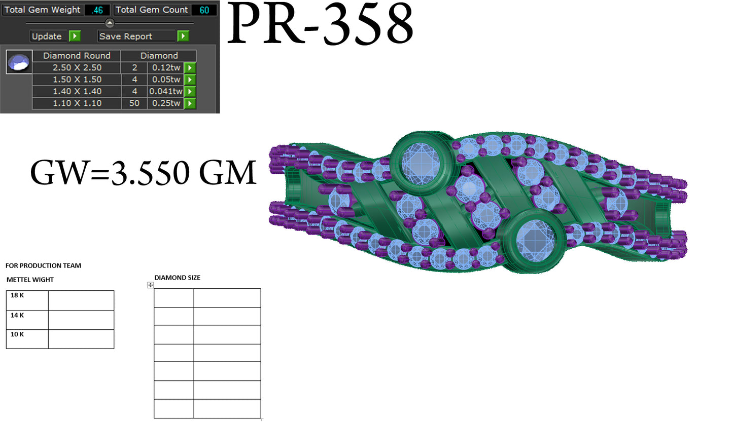 3D Jewelry Files Ring Model 3DM STL PR-358 DIA