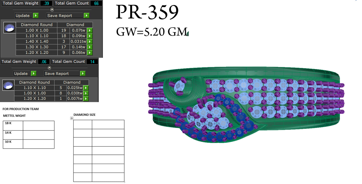 3D Jewelry Files Ring Model 3DM STL PR-359 DIA