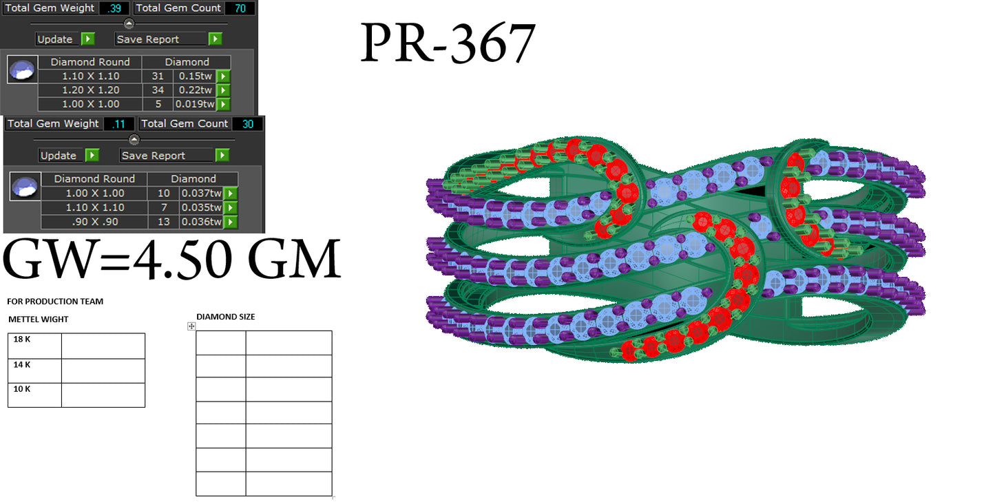 3D Jewelry Files Ring Model 3DM STL PR-367 DIA