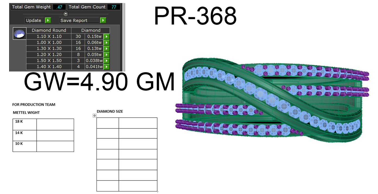 3D Jewelry Files Ring Model 3DM STL PR-368 DIA