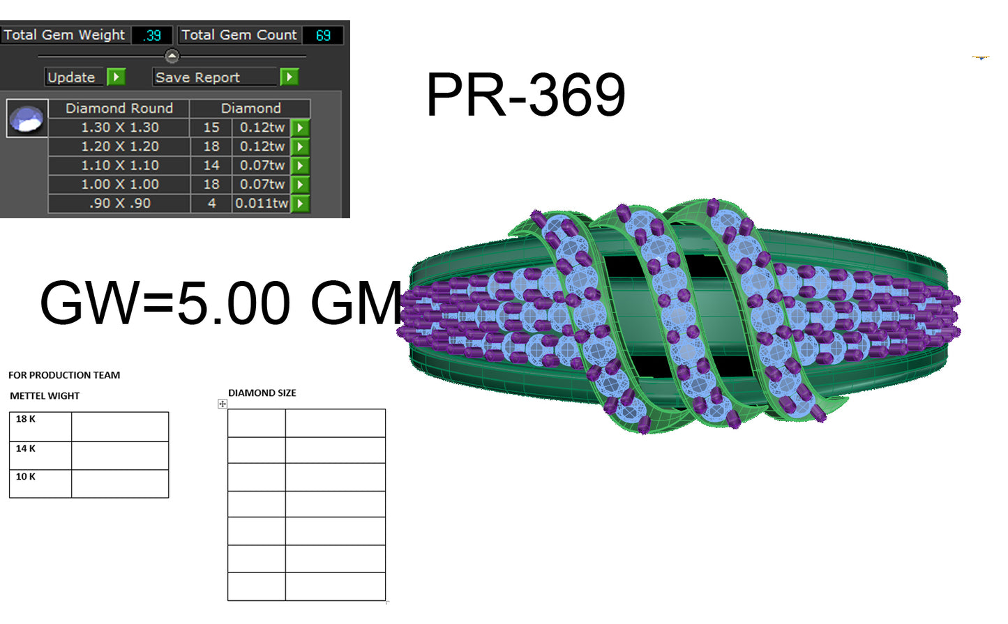 3D Jewelry Files Ring Model 3DM STL PR-369 DIA