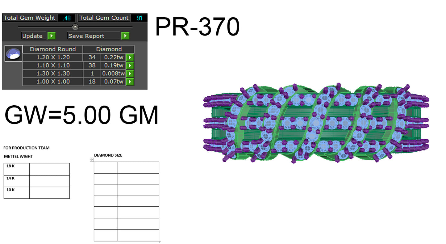 3D Jewelry Files Ring Model 3DM STL PR-370 DIA