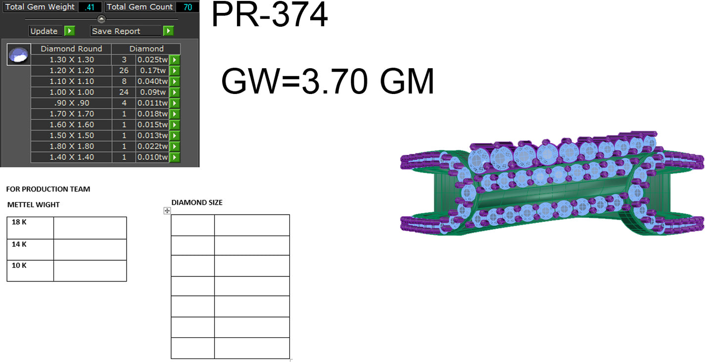 3D Jewelry Files Ring Model 3DM STL PR-374 DIA