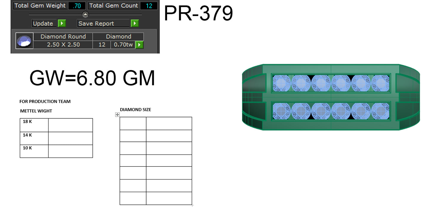 3D Jewelry Files Ring Model 3DM STL PR-379-DIA