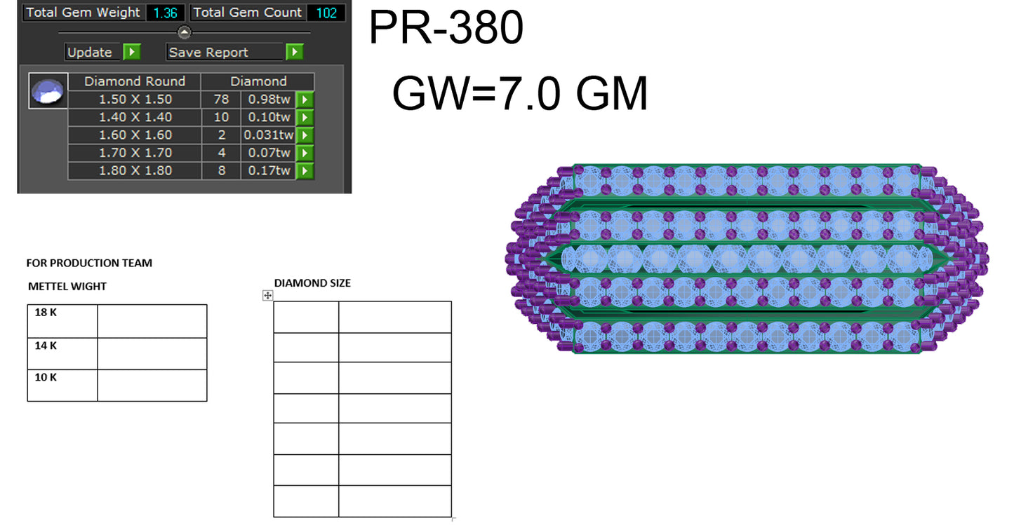 3D Jewelry Files Ring Model 3DM STL PR-380 DIA